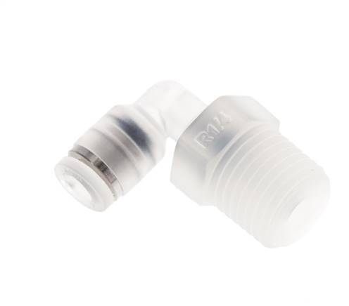 Racor de 4mm x R1/4'' 90deg con rosca macho Latón FKM Giratorio