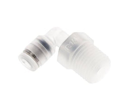 Racor de 4mm x R1/4'' 90deg con rosca macho Latón FKM Giratorio