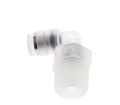 Racor de 4mm x R1/4'' 90deg con rosca macho Latón FKM Giratorio