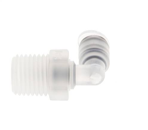 Racor de 4mm x R1/4'' 90deg con rosca macho Latón FKM Giratorio