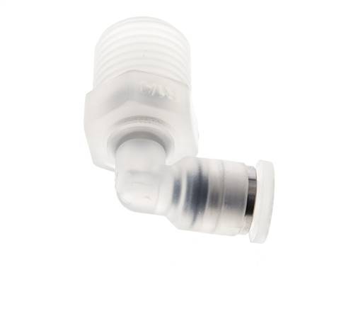 Racor de 4mm x R1/4'' 90deg con rosca macho Latón FKM Giratorio