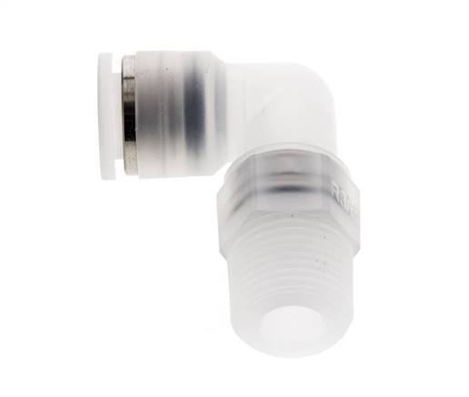 Codo de 90 grados 10mm x R3/8'' con rosca macho latón FKM giratorio