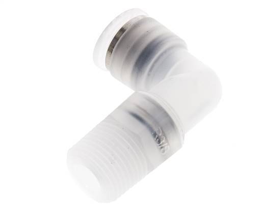 Codo de 90 grados 10mm x R3/8'' con rosca macho latón FKM giratorio