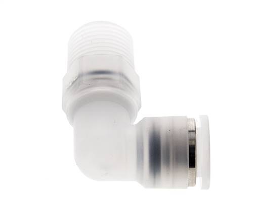 Codo de 90 grados 10mm x R3/8'' con rosca macho latón FKM giratorio