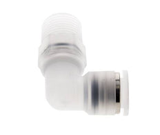 Codo de 90 grados 10mm x R3/8'' con rosca macho latón FKM giratorio