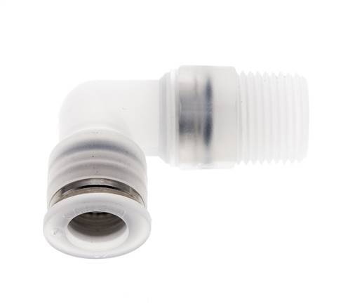 Codo de 90 grados 10mm x R3/8'' con rosca macho latón FKM giratorio