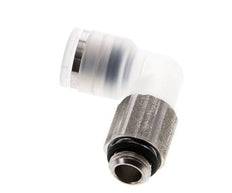 Codo de 90 grados 8mm x G1/8'' con rosca macho PA/Acero inoxidable EPDM Giratorio