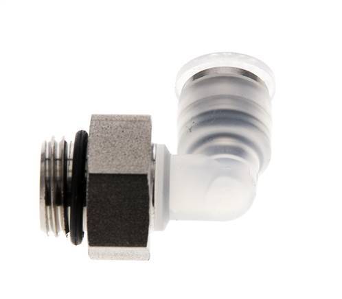 Racor de 6mm x G1/4'' 90deg con rosca macho PA/Acero inoxidable EPDM Giratorio