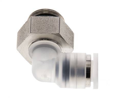 Racor de 6mm x G1/4'' 90deg con rosca macho PA/Acero inoxidable EPDM Giratorio