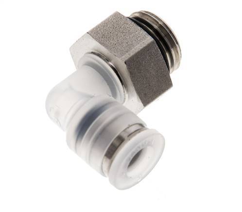 Racor de 6mm x G1/4'' 90deg con rosca macho PA/Acero inoxidable EPDM Giratorio