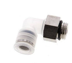 8mm x G1/4'' 90deg Elbow Push-in Fitting with Male Threads PA/Stainless Steel EPDM Rotatable