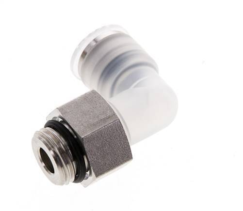 8mm x G1/4'' 90deg Elbow Push-in Fitting with Male Threads PA/Stainless Steel EPDM Rotatable