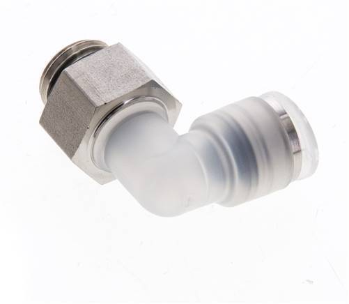8mm x G1/4'' 90deg Elbow Push-in Fitting with Male Threads PA/Stainless Steel EPDM Rotatable