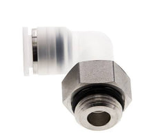 Codo de 90 grados 10mm x G3/8'' con rosca macho PA/Acero inoxidable EPDM Giratorio