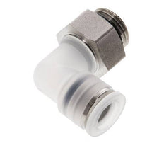 Codo de 90 grados 10mm x G3/8'' con rosca macho PA/Acero inoxidable EPDM Giratorio