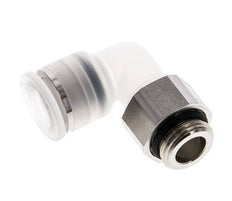 Codo de 90 grados 12mm x G3/8'' con rosca macho PA/Acero inoxidable EPDM Giratorio