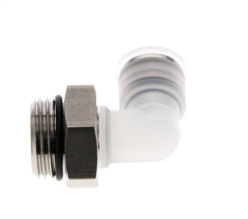 Codo de 90 grados 10mm x G1/2'' con rosca macho PA/Acero inoxidable EPDM Giratorio