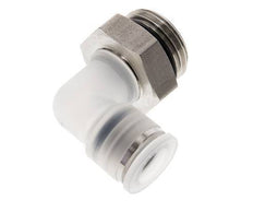 Codo de 90 grados 10mm x G1/2'' con rosca macho PA/Acero inoxidable EPDM Giratorio