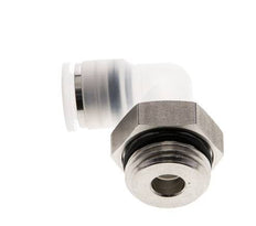 Codo de 90 grados 10mm x G1/2'' con rosca macho PA/Acero inoxidable EPDM Giratorio