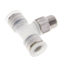 12mm x R3/8'' Inline Tee Push-in Fitting with Male Threads PA/Stainless Steel EPDM FDA Rotatable