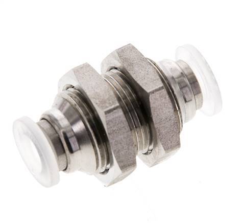 Racor de 6mm Acero inoxidable/PA EPDM/PTFE Pasamuros