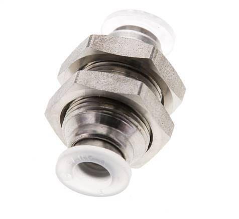 Racor de 6mm Acero inoxidable/PA EPDM/PTFE Pasamuros