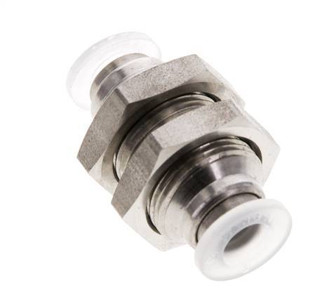 Racor de 6mm Acero inoxidable/PA EPDM/PTFE Pasamuros