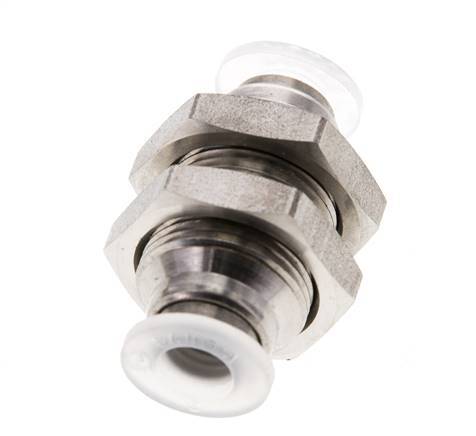 Racor de 6mm Acero inoxidable/PA EPDM/PTFE Pasamuros