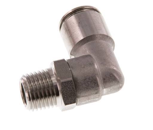Codo de 90 grados 10mm x R1/4'' con rosca macho Latón FKM Giratorio