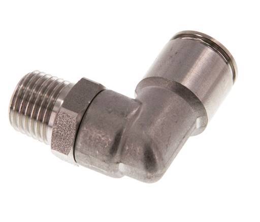 Codo de 90 grados 10mm x R1/4'' con rosca macho Latón FKM Giratorio