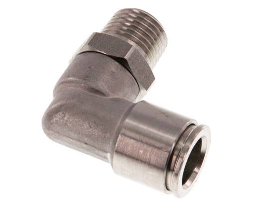 Codo de 90 grados 10mm x R1/4'' con rosca macho Latón FKM Giratorio