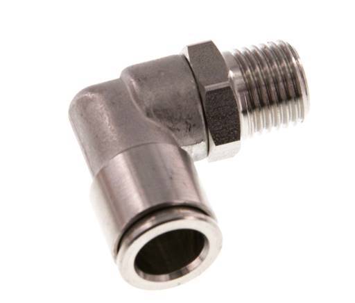 Codo de 90 grados 10mm x R1/4'' con rosca macho Latón FKM Giratorio
