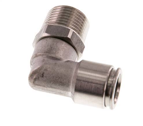 Codo de 90 grados 10mm x R3/8'' con rosca macho latón FKM giratorio