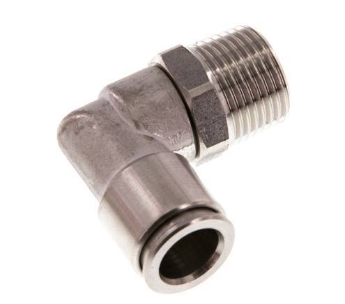 Codo de 90 grados 10mm x R3/8'' con rosca macho latón FKM giratorio