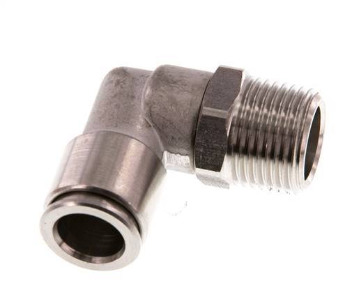 Codo de 90 grados 10mm x R3/8'' con rosca macho latón FKM giratorio