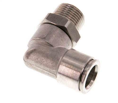 Codo de 90 grados 12mm x R3/8'' con rosca macho Latón FKM Giratorio