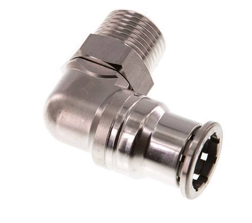 Codo de 90 grados 16mm x R1/2'' con rosca macho Latón FKM Giratorio