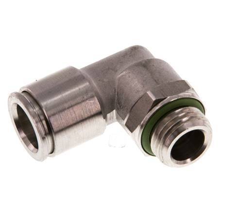 Codo de 90 grados 10mm x G1/4'' con rosca macho Latón FKM Giratorio