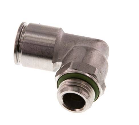 Codo de 90 grados 10mm x G1/4'' con rosca macho Latón FKM Giratorio