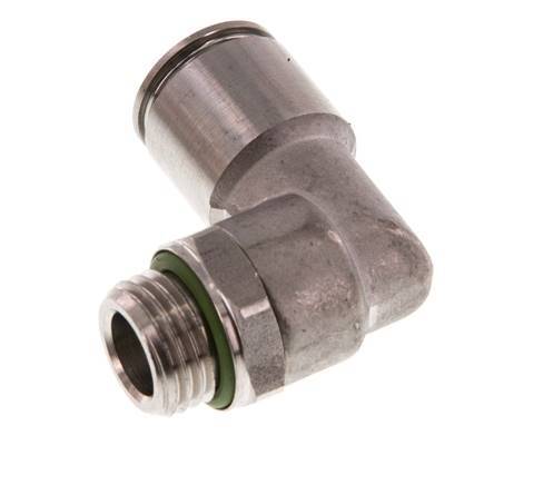 Codo de 90 grados 10mm x G1/4'' con rosca macho Latón FKM Giratorio