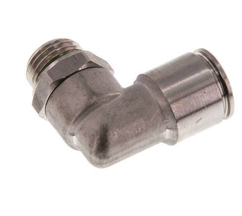 Codo de 90 grados 10mm x G1/4'' con rosca macho Latón FKM Giratorio