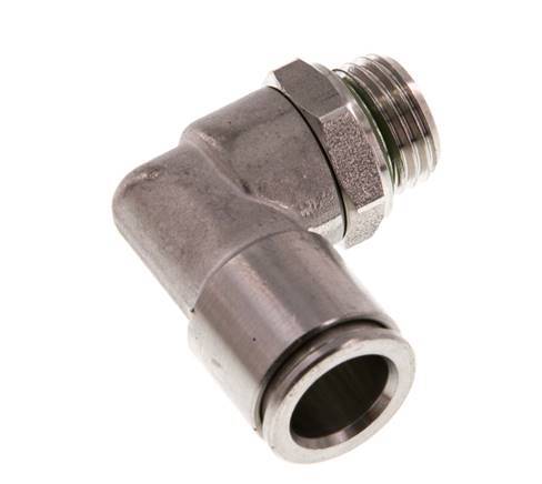 Codo de 90 grados 10mm x G1/4'' con rosca macho Latón FKM Giratorio