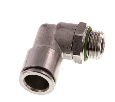 Codo de 90 grados 10mm x G1/4'' con rosca macho Latón FKM Giratorio