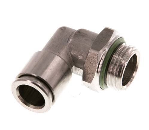 Codo de 90 grados 10mm x G3/8'' con rosca macho Latón FKM Giratorio
