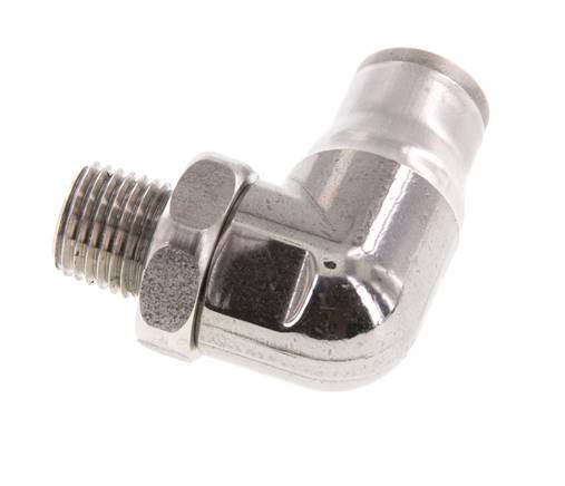 Codo de 90 grados 12mm x 1/4'' NPT con rosca macho Acero inoxidable FKM Giratorio