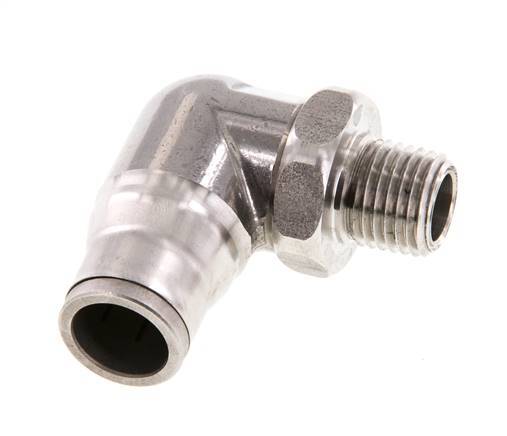 Codo de 90 grados 12mm x 1/4'' NPT con rosca macho Acero inoxidable FKM Giratorio