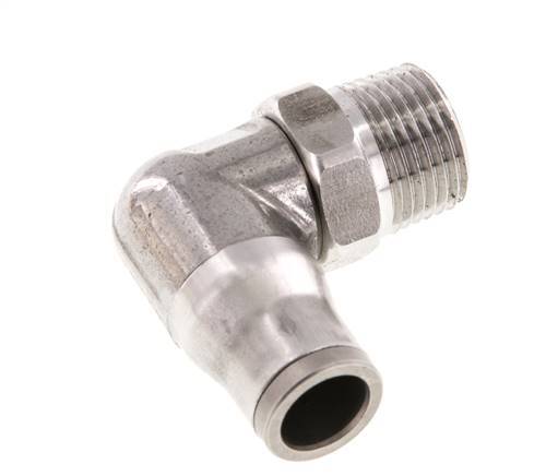 Codo de 90 grados 10mm x 3/8'' NPT con rosca macho Acero inoxidable FKM Giratorio