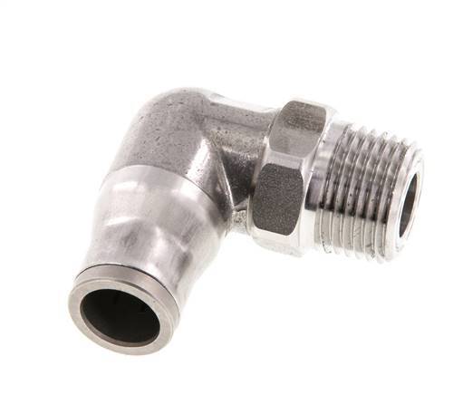 Codo de 90 grados 10mm x 3/8'' NPT con rosca macho Acero inoxidable FKM Giratorio