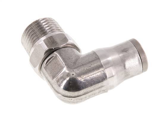 Codo de 90 grados 10mm x 3/8'' NPT con rosca macho Acero inoxidable FKM Giratorio