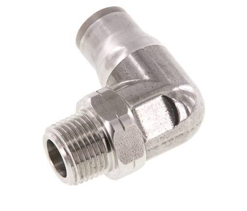Codo de 12mm x 3/8'' NPT 90deg con rosca macho Acero inoxidable FKM Giratorio